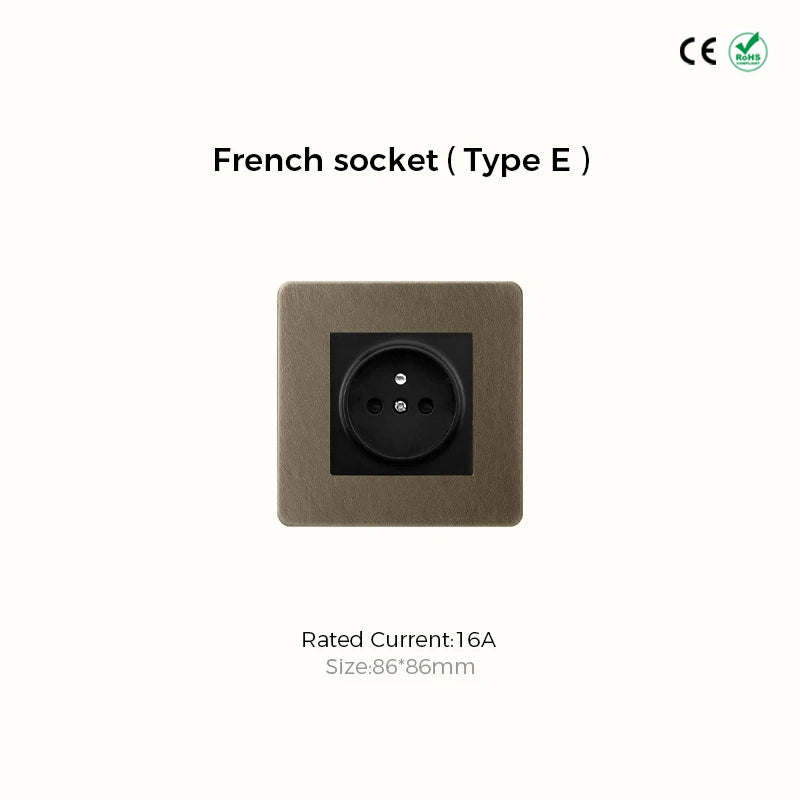 Prises et interrupteurs design à bascule en acier inoxydable bronze effet vieilli SPS12