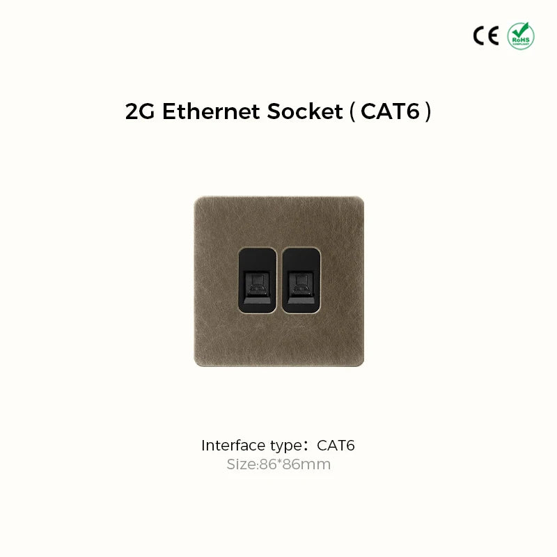 Prises et interrupteurs design à bascule en acier inoxydable bronze effet vieilli SPS12