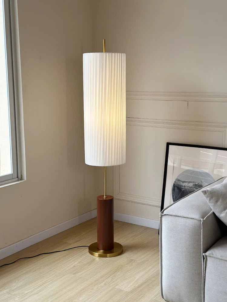 Lampadaire design, style japonais en métal avec abat-jour en tissu KOTO