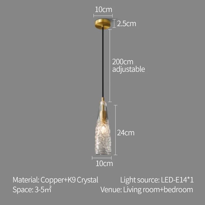 Petite suspension design LED en verre et métal AKCESORI