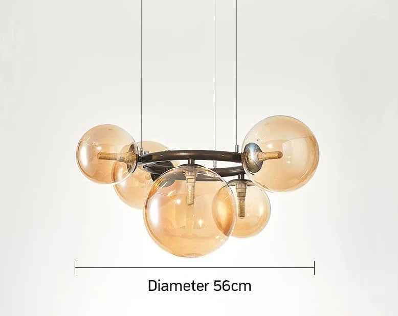 47312264560983|47312264593751 Suspension design en métal et globe en verre MULTI 5