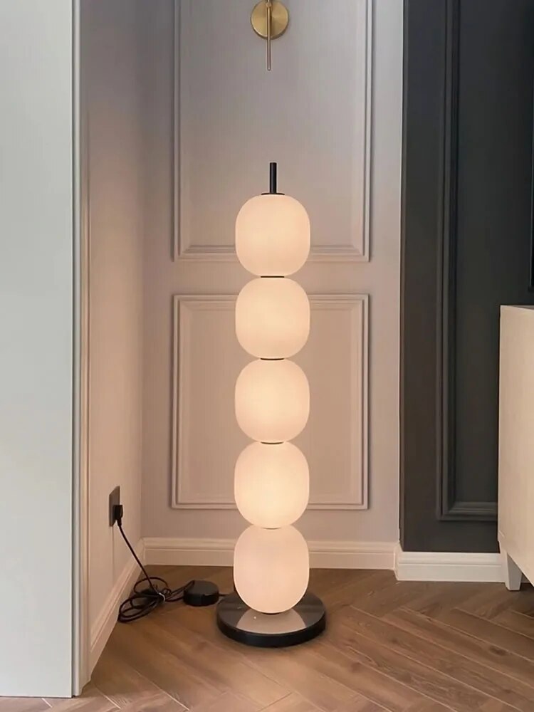 Lampadaire design LED en verre avec base en marbre MELE