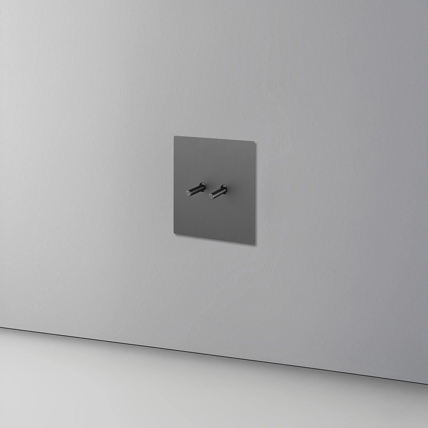 Prises et interrupteurs design minimaliste à bascule en acier inoxydable gris effet brossé SVS12