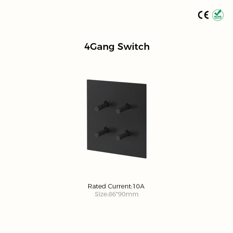 Prises et interrupteurs design minimaliste à bascule en acier inoxydable noir mat SVS13