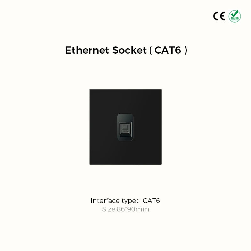 Prises et interrupteurs design minimaliste à bascule en acier inoxydable noir mat SVS13