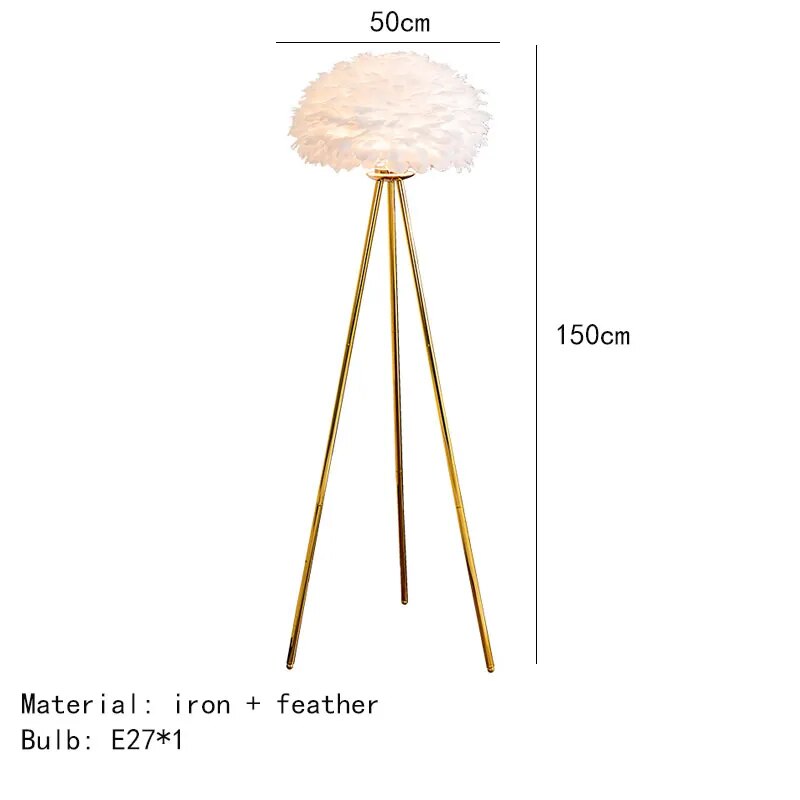 Lampadaire design en métal et plumes RISCH