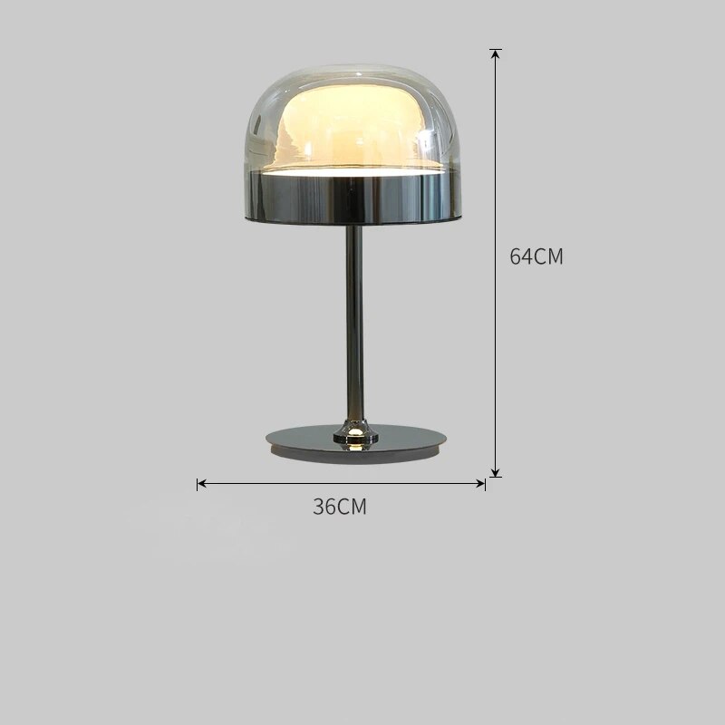 Lampe de table LED en métal et abat-jour en verre DIKYA