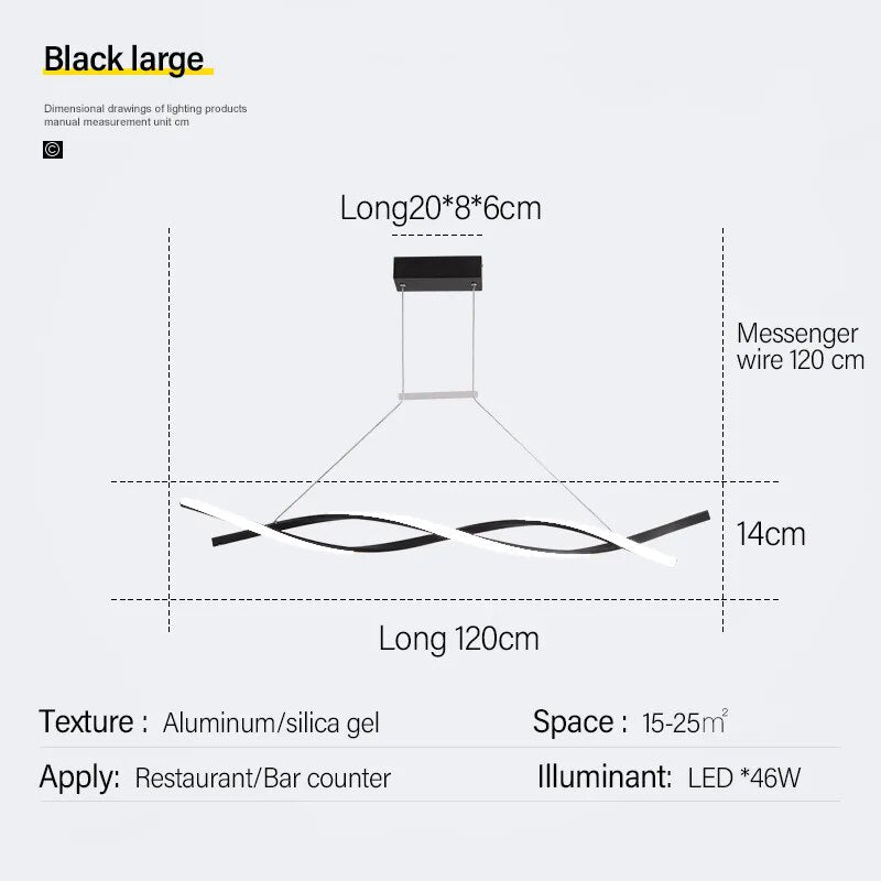 Lustre design LED en aluminium spirale VULNA