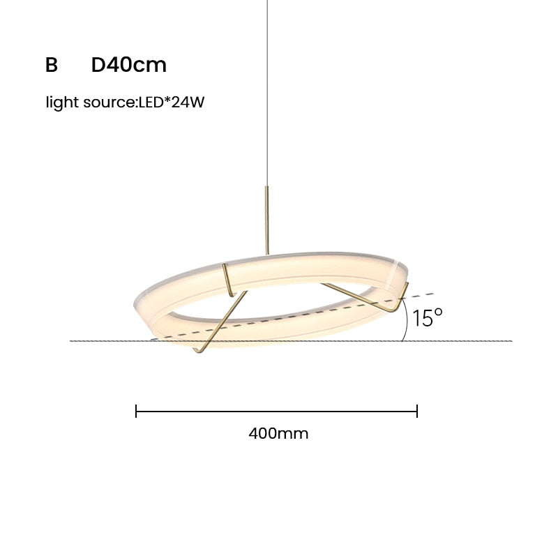 Suspenion LED design Nordic en acrylique Ovni