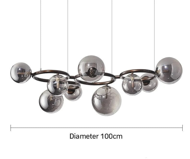 Suspension design en métal et globe en verre MULTI 9