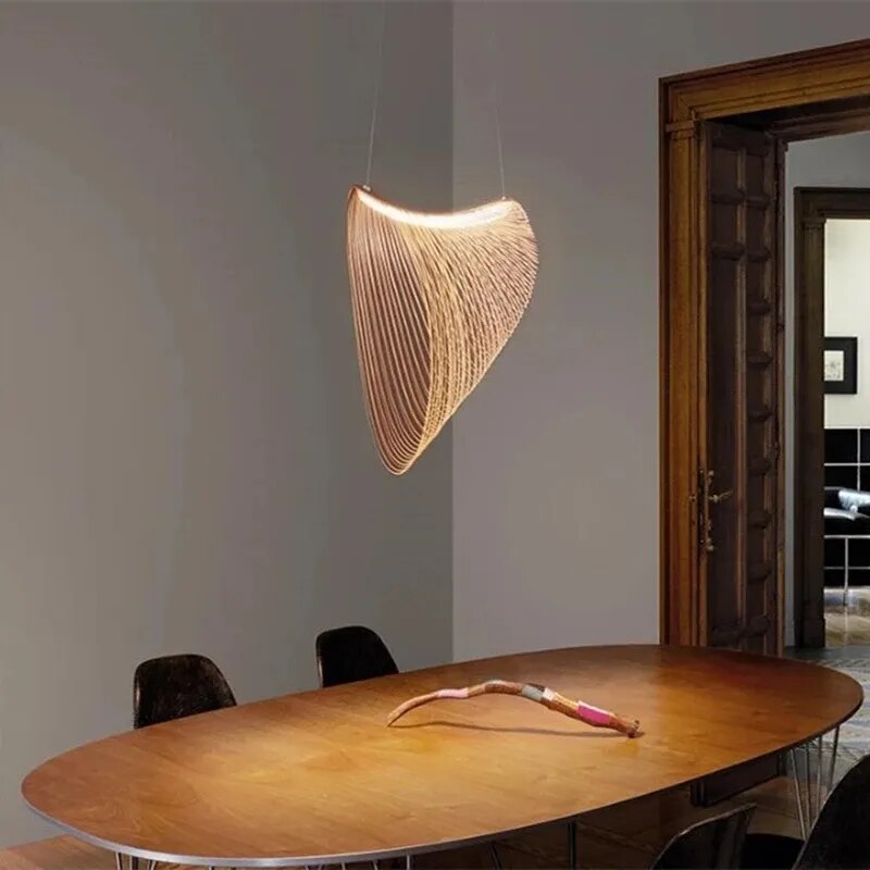 Lámpara colgante LED de madera de diseño moderno UVA