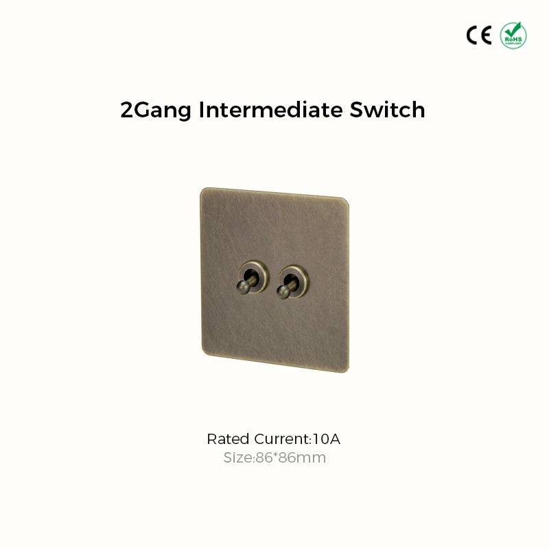 Prises et interrupteurs design à bascule en acier inoxydable bronze effet vieilli SPS12